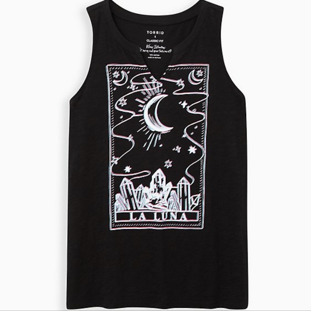 NWT Torrid Luna Tarot Black Split Neck Classic Tank Size 5